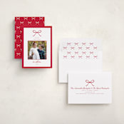"Scallop Bow" - Holiday Cards in Peppermint by Emily Betts - Assembled