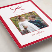 "Scallop Bow" - Holiday Cards in Peppermint by Emily Betts - Detail