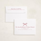 "Scallop Bow" - Holiday Cards in Peppermint by Emily Betts - FREE Recipient Addressing