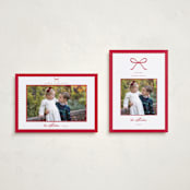 "Scallop Bow" - Holiday Cards in Peppermint by Emily Betts - Photo Orientation Options