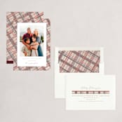 "Holiday Tweed" - Holiday Cards in Wine by Creo Study - Assembled