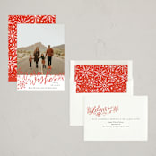 "Warm Wishes from" - Holiday Cards in Cranberry by Alethea and Ruth - Assembled