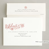 "Warm Wishes from" - Holiday Cards in Cranberry by Alethea and Ruth - FREE Recipient Addressing