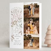 "Love, Joy, Hope and Peace" - Holiday Cards in Vanilla by Alethea and Ruth - Folded Card