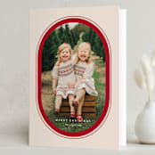 "Ellipse" - Holiday Cards in Holly Berry by Jessica Williams - Folded Card