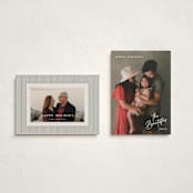 "Sans and Signature" - Holiday Cards in Snow by Hooray Creative - Photo Orientation Options