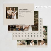 "Retro Weave" - Holiday Cards in Forest by Wendy Chung - Back of Card Options