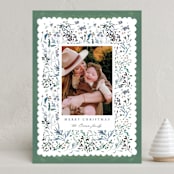 "Wonderland Floral" - Holiday Cards in Pine by Kelly Ventura - Front