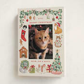"Meowy Christmas" - Holiday Cards in Vintage by Sarah Knight - Folded Card