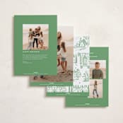 "Festive Home" - Holiday Cards in Fir by Teju Reval - Back of Card Options