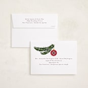 "Merrily" - Holiday Cards in Cranberry by Janean Hinger - FREE Recipient Addressing