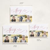 "Merrily" - Holiday Cards in Cranberry by Janean Hinger - Formats Available