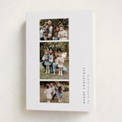 "Minimalist Sidebar" - Holiday Cards in Snow by Kelly Schmidt - Folded Card
