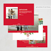 "Tropical Pines Frame" - Holiday Cards in Strawberry Punch by Shiny Penny Studio - Back of Card Options
