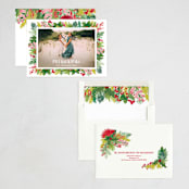 "Tropical Pines Frame" - Holiday Cards in Strawberry Punch by Shiny Penny Studio - Assembled