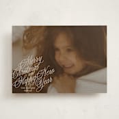"Scripted Note" - Holiday Cards in Champagne by Baumbirdy - Front