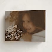 "Scripted Note" - Holiday Cards in Champagne by Baumbirdy - Folded Card
