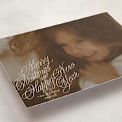 "Scripted Note" - Holiday Cards in Champagne by Baumbirdy - Detail