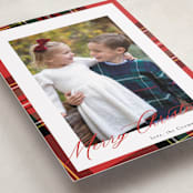 "Yule Plaid" - Holiday Cards in Classic Red by Cindy Reynolds - Detail