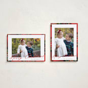 "Yule Plaid" - Holiday Cards in Classic Red by Cindy Reynolds - Photo Orientation Options