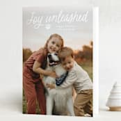 "Unleashed" - Holiday Cards in Snow by Annie Holmquist - Folded Card