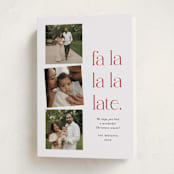"Fa la la la late" - Holiday Cards in Crimson by Amy Payne - Folded Card