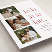 "Fa la la la late" - Holiday Cards in Crimson by Amy Payne - Detail
