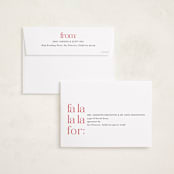 "Fa la la la late" - Holiday Cards in Crimson by Amy Payne - FREE Recipient Addressing