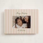 "script & stripes" - Holiday Cards in Salmon by Ellen Schlegelmilch - Front