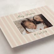 "script & stripes" - Holiday Cards in Salmon by Ellen Schlegelmilch - Detail