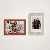 "Retro Writing" - Holiday Cards in Rust by Ani Somi - Photo Orientation Options