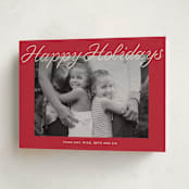 "Happy Days" - Holiday Cards in Cranberry by Ani Somi - Folded Card