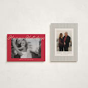 "Happy Days" - Holiday Cards in Cranberry by Ani Somi - Photo Orientation Options