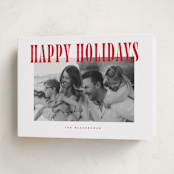 "Happy Holidays!" - Holiday Cards in Candy Cane by Wildfield Paper Co - Folded Card