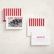 "Happy Holidays!" - Holiday Cards in Candy Cane by Wildfield Paper Co - Assembled