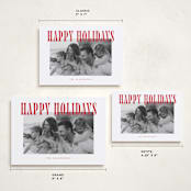 "Happy Holidays!" - Holiday Cards in Candy Cane by Wildfield Paper Co - Formats Available