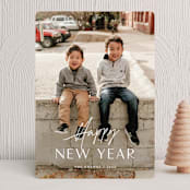 "Happy Hug" - Holiday Cards in Snow by Carolyn MacLaren - Front