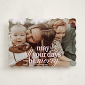 "All Merry Days" - Holiday Cards in Winter Rose by Baumbirdy - Front