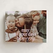 "All Merry Days" - Holiday Cards in Winter Rose by Baumbirdy - Folded Card