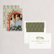 "Lush Arch" - Holiday Cards in Olive by Elly - Assembled