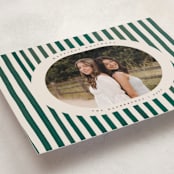 "Vintage Stripes" - Holiday Cards in Pine Needle by Teju Reval - Detail