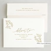 "Merry Linear" - Holiday Cards in Cream by Melanie Severin - FREE Recipient Addressing