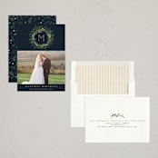 "Greenery Wreath" - Holiday Cards in Twilight by Susan Moyal - Assembled