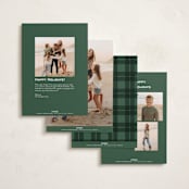 "Modern collage" - Holiday Cards in Evergreen by Owl and Toad - Back of Card Options