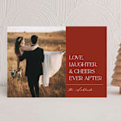 "Merrily After" - Holiday Cards in Rose by Lindsay Megahed - Front