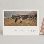 "Panoramic" - Holiday Cards in Charcoal by Leah Bisch - Front