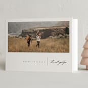 "Panoramic" - Holiday Cards in Charcoal by Leah Bisch - Folded Card