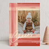 "Tartan" - Holiday Cards in Sunset by Jennifer Lew - Front