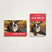 "Grinch Face" - Holiday Cards in Poinsettia by Erica Krystek - Photo Orientation Options