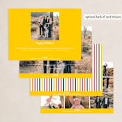 "Rainbow Tidings" - Holiday Cards in Jolly by Laura Bercovich - Back of Card Options